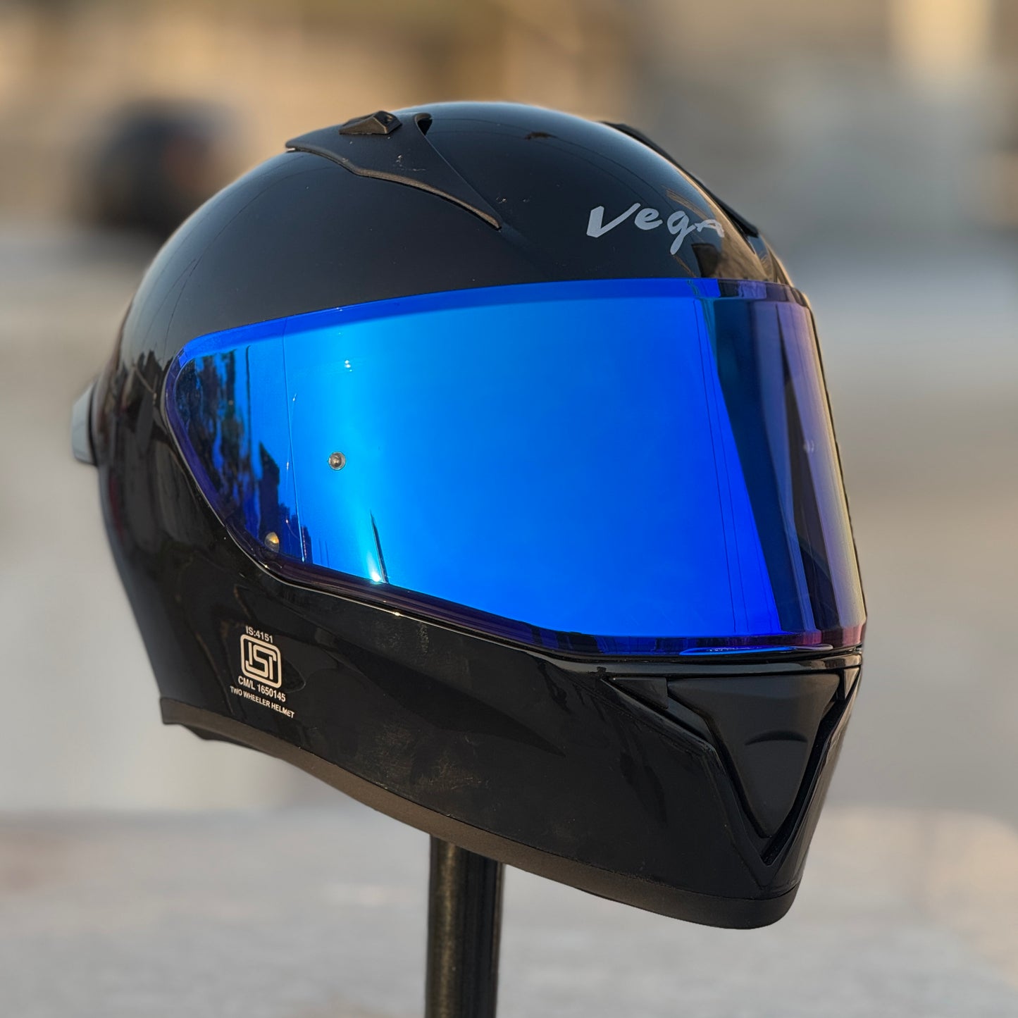 AFTERMARKET VEGA BOLT NIGHT VISION VISOR – REVO DEEP BLUE (PINLOCK READY)