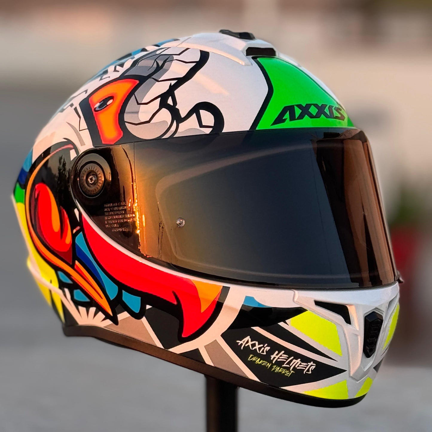 AFTERMARKET DARK SMOKE VISOR COMPATIBLE WITH AXXIS DRAKEN S (PIN LOCK READY)
