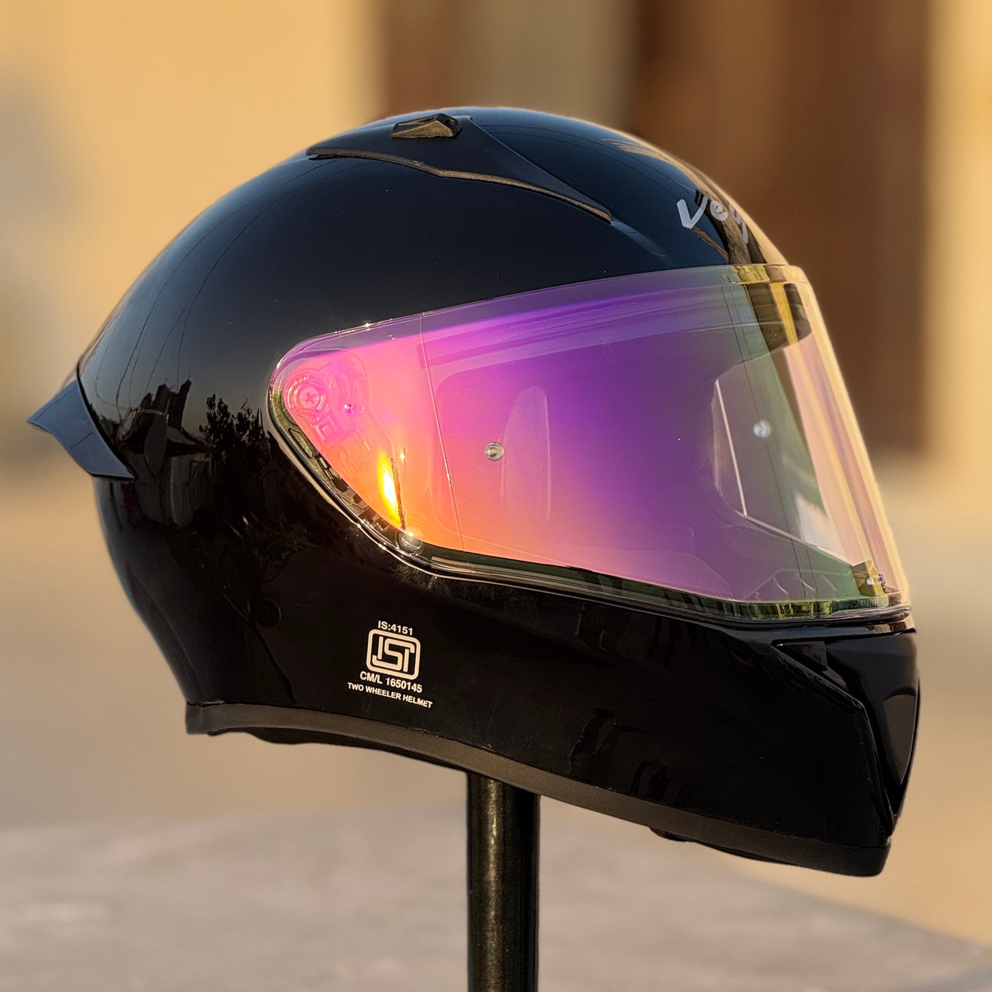 AFTERMARKET VEGA BOLT NIGHT VISION VISOR  – REVO CLEAR PURPLE (PINLOCK READY)