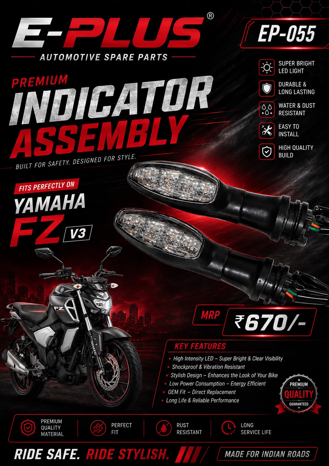 E-PLUS Indicator Assembly for Yamaha FZ V3 (1 SET)