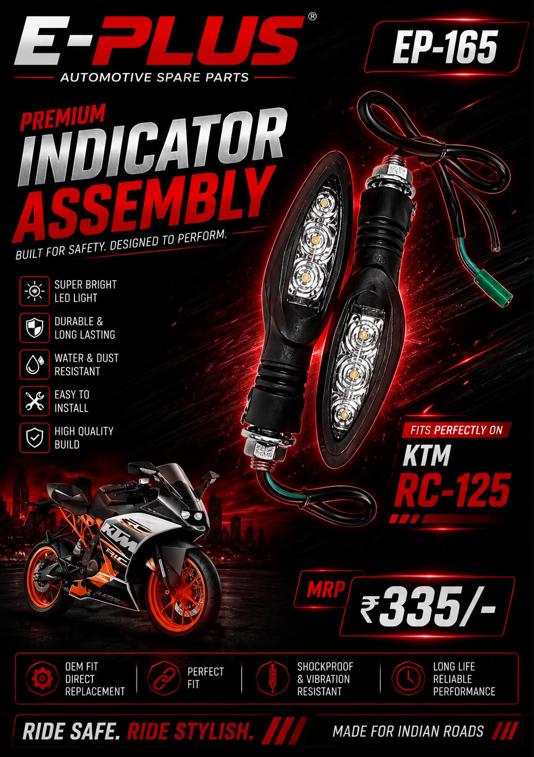 E-PLUS Indicator Assembly for KTM RC 125/200/250/390 ( 1 SET)